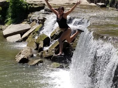 Barbara Crozzer Jumping Off Falls