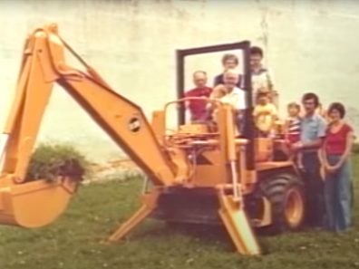 Twin Valley family with excavator